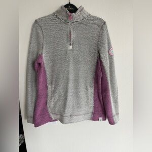 Weird Fish Womens/Ladies Beye Grid Eco Friendly Quarter Zip Fleece Top / Frost G